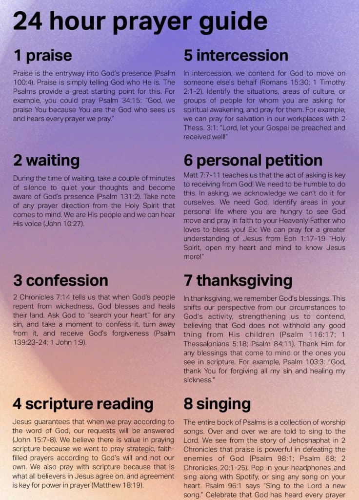 24 hour prayer guide